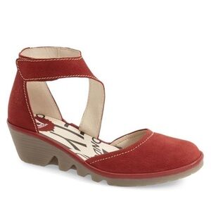FLY LONDON Rust 'Piat' Platform Wedge Sandals Size 39